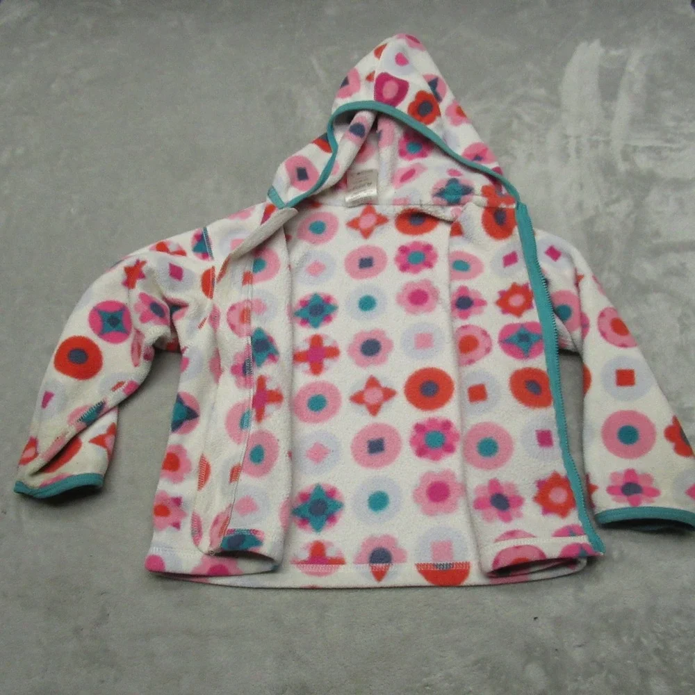Patagonia Jacket Toddler 3T‎ White Pink Baby Synchilla Fleece Geometric Full Zip